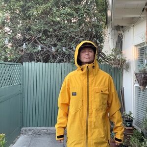 Men's Yellow Hooded Ski Jacket